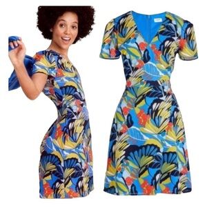 J. Crew Mercantile Tropical Faux Wrap Dress